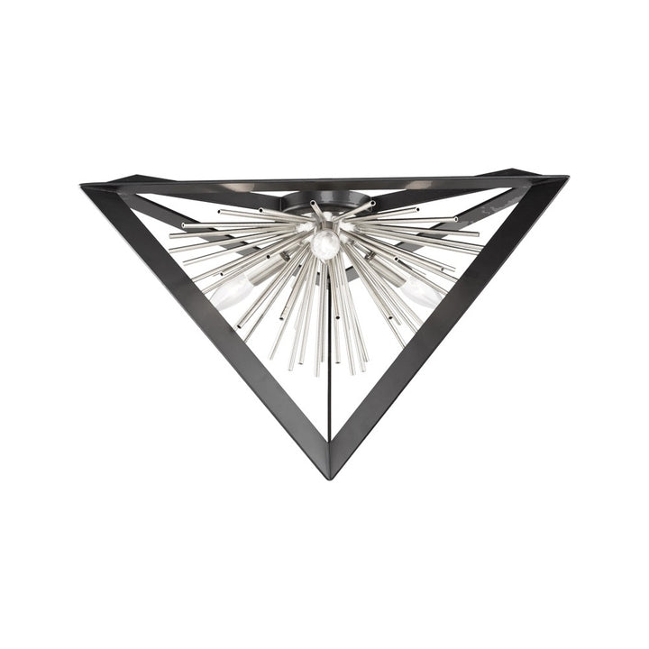 Artcraft Canada - AC11442CH - Three Light Flush Mount - Sunburst - Matte Black & Chrome