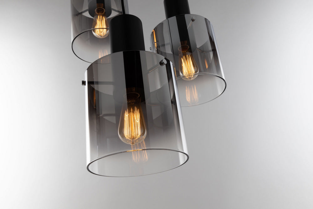 Artcraft Canada - AC11523SM - Three Light Chandelier - Henley - Satin Black & Smoke Glass