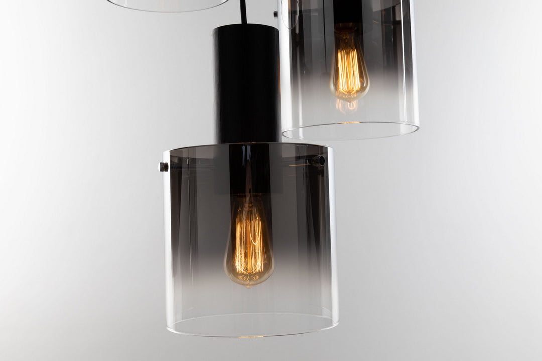 Artcraft Canada - AC11523SM - Three Light Chandelier - Henley - Satin Black & Smoke Glass