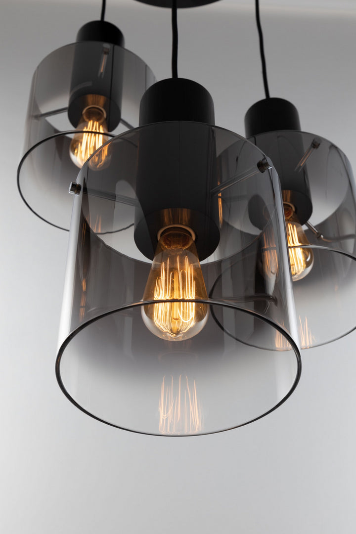 Artcraft Canada - AC11523SM - Three Light Chandelier - Henley - Satin Black & Smoke Glass