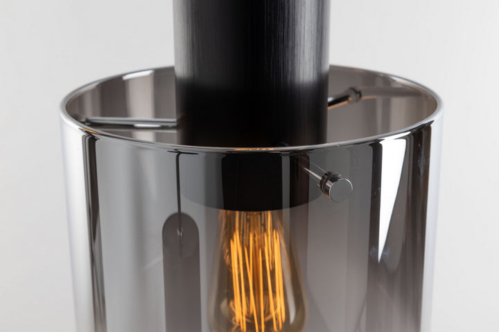 Artcraft Canada - AC11523SM - Three Light Chandelier - Henley - Satin Black & Smoke Glass
