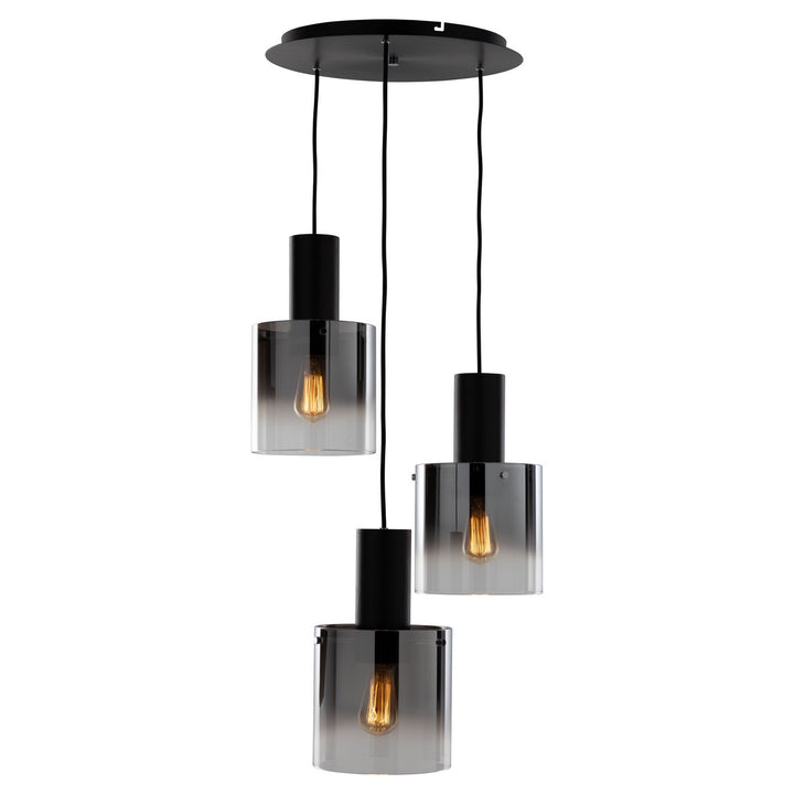 Artcraft Canada - AC11523SM - Three Light Chandelier - Henley - Satin Black & Smoke Glass