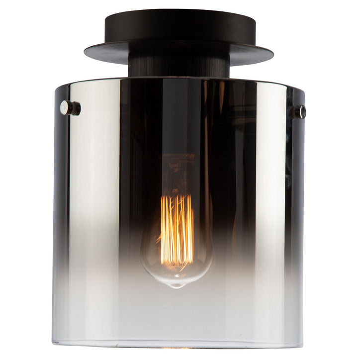 Artcraft Canada - AC11524SM - Three Light Flush Mount - Henley - Satin Black & Smoke Glass