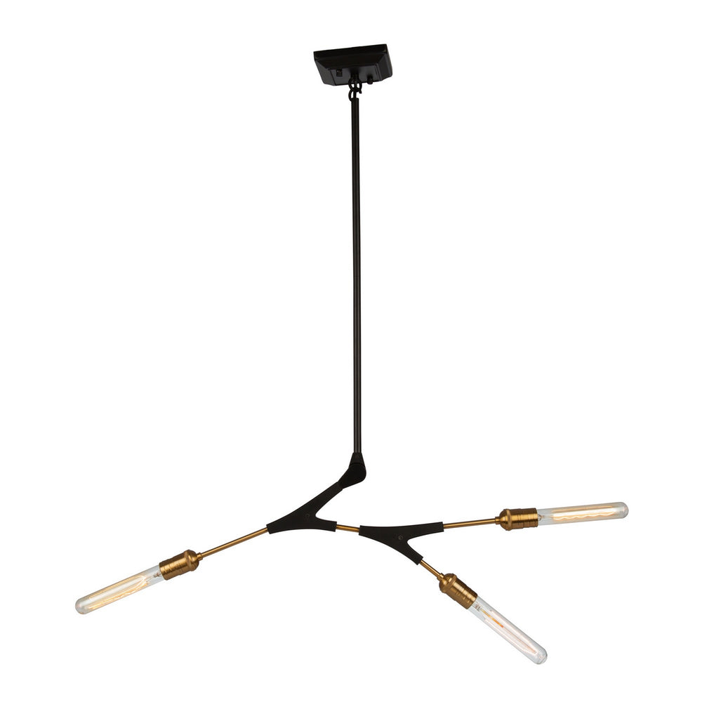 Artcraft Canada - AC11533 - Three Light Chandelier - Filiali - Black & Harvest Brass