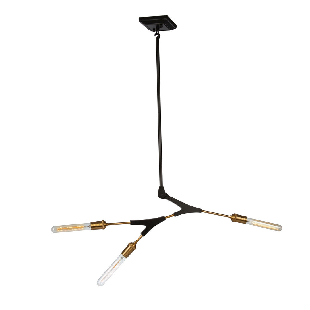 Artcraft Canada - AC11533 - Three Light Chandelier - Filiali - Black & Harvest Brass