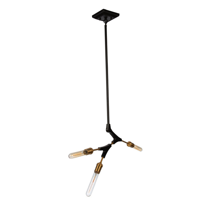 Artcraft Canada - AC11533 - Three Light Chandelier - Filiali - Black & Harvest Brass