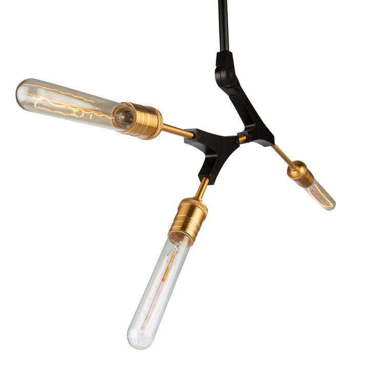 Artcraft Canada - AC11533 - Three Light Chandelier - Filiali - Black & Harvest Brass
