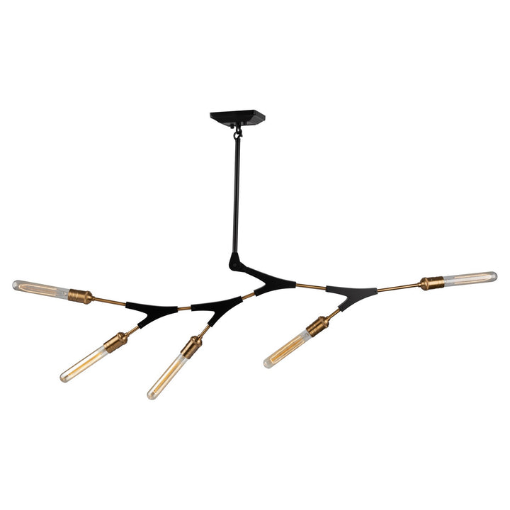 Artcraft Canada - AC11535 - Five Light Chandelier - Filiali - Black & Harvest Brass