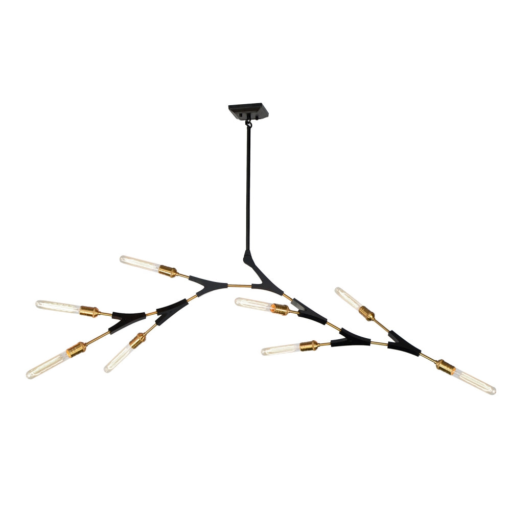Artcraft Canada - AC11538 - Eight Light Chandelier - Filiali - Black & Harvest Brass