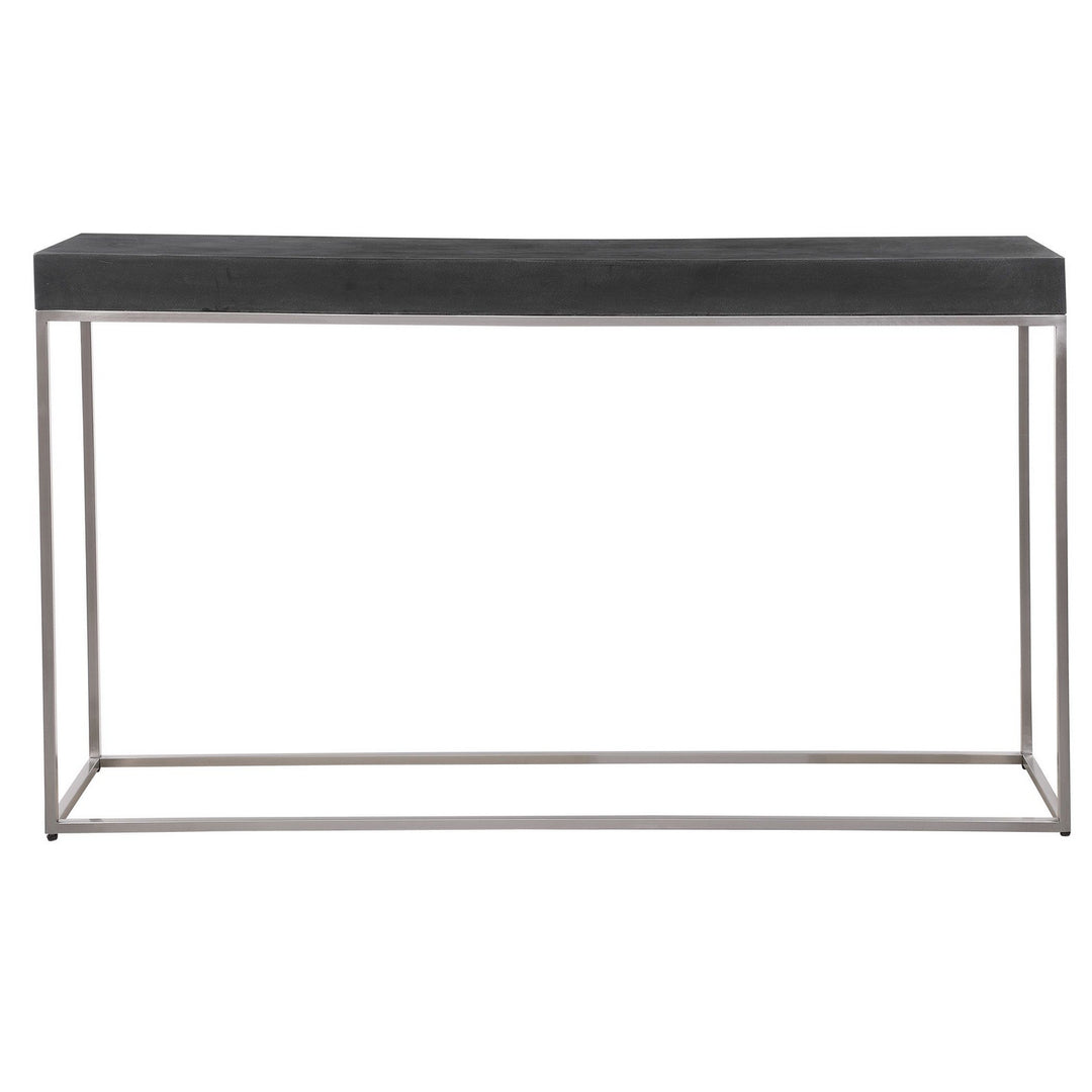 Jase Console Table in Brushed Nickel Stainless Steel - available from The Lighting Shoppe, trusted by Canadian homeowners
