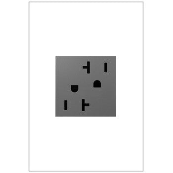 Adorne Tamper-Resistant Outlet in Magnesium - available from The Lighting Shoppe, trusted by Canadian homeowners