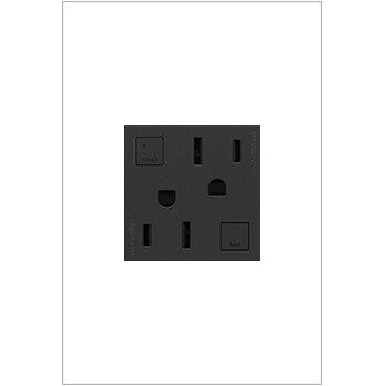 Adorne Duplex Self-Test GFCI Receptacles in Graphite - available from The Lighting Shoppe, trusted by Canadian homeowners
