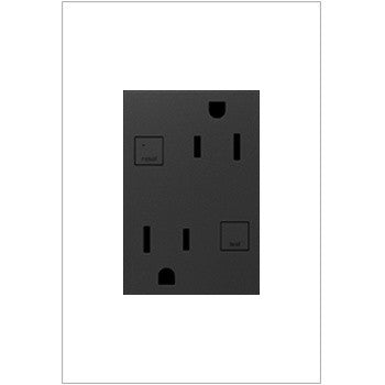 Adorne Duplex Self-Test GFCI Receptacles in Graphite - available from The Lighting Shoppe, trusted by Canadian homeowners