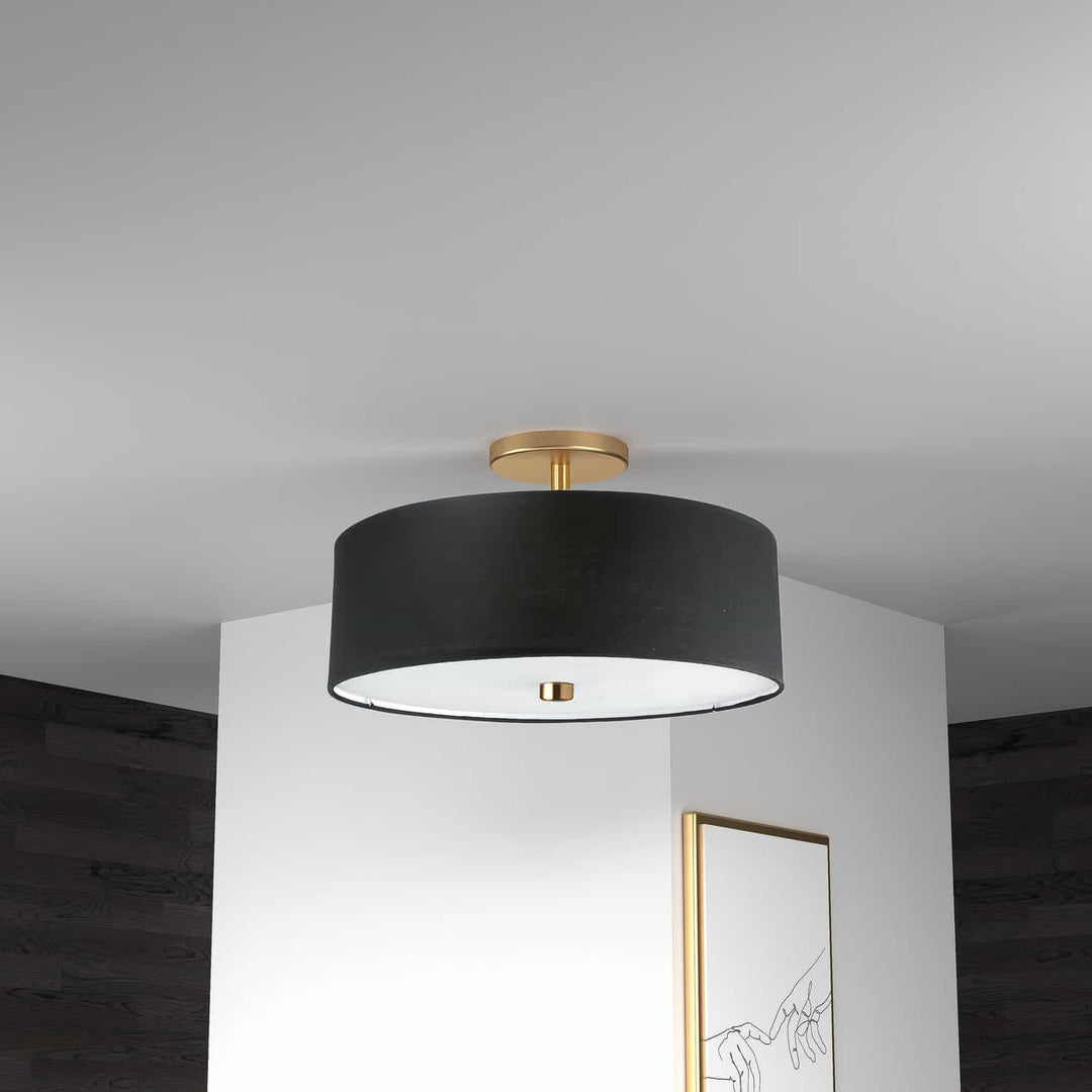 Dainolite Canada - 571-143SF-AGB-BK - Three Light Semi-Flush Mount - Everly - Black