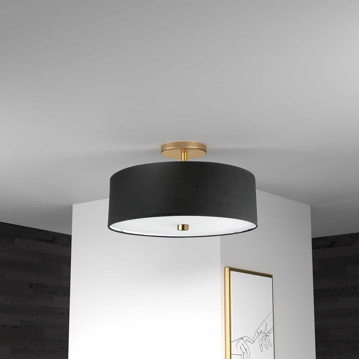Dainolite Canada - 571-143SF-AGB-BK - Three Light Semi-Flush Mount - Everly - Black