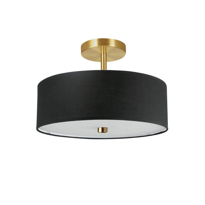 Everly Three Light Semi-Flush Mount in Black - available from The Lighting Shoppe, trusted by Canadian homeowners