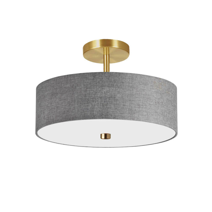 Everly Three Light Semi-Flush Mount in Grey - available from The Lighting Shoppe, trusted by Canadian homeowners