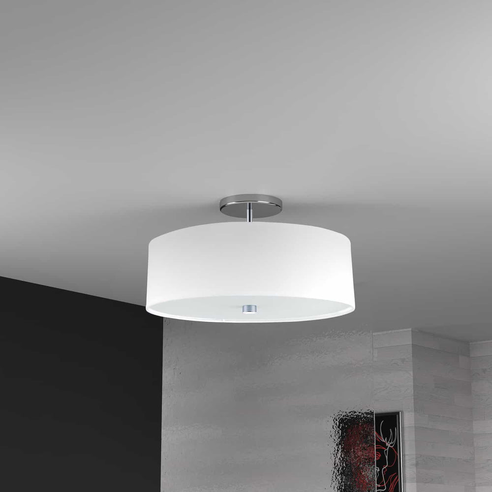 Dainolite Canada - 571-143SF-PC-WH - Three Light Semi-Flush Mount - Everly - White