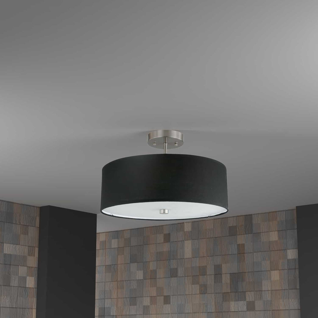 Dainolite Canada - 571-143SF-SC-BK - Three Light Semi-Flush Mount - Everly - Black