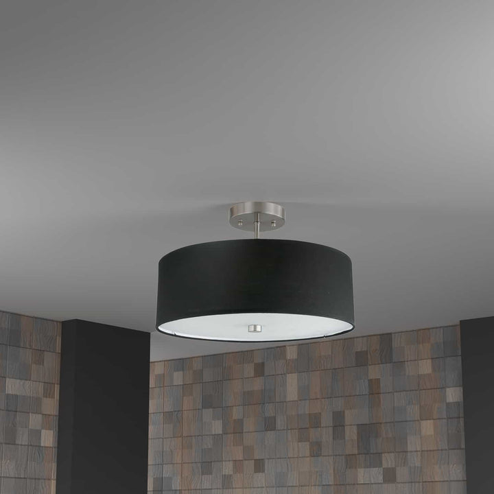 Dainolite Canada - 571-143SF-SC-BK - Three Light Semi-Flush Mount - Everly - Black