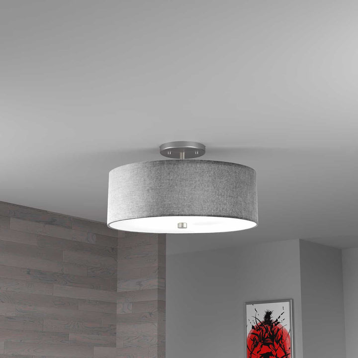 Dainolite Canada - 571-143SF-SC-GRY - Three Light Semi-Flush Mount - Everly - Grey