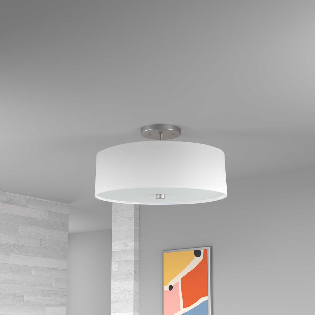 Dainolite Canada - 571-143SF-SC-WH - Three Light Semi-Flush Mount - Everly - White