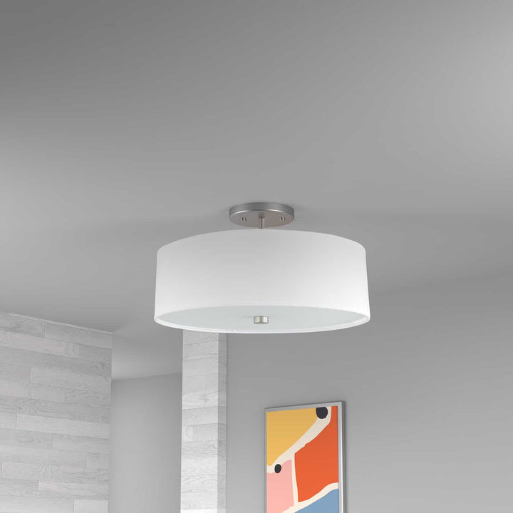 Dainolite Canada - 571-143SF-SC-WH - Three Light Semi-Flush Mount - Everly - White
