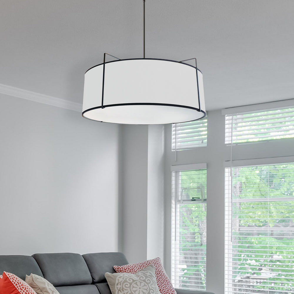 Dainolite Canada - TRA-244P-BK-WH - Four Light Pendant - Trapezoid - Black