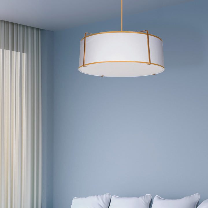 Dainolite Canada - TRA-244P-GLD-WH - Four Light Pendant - Trapezoid - White