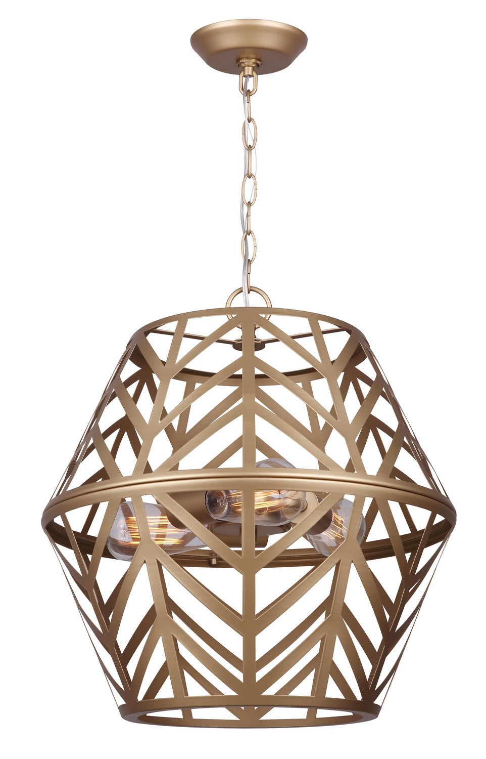Maud Three Light Chandelier in Painted Gold - available from The Lighting Shoppe, trusted by Canadian homeowners