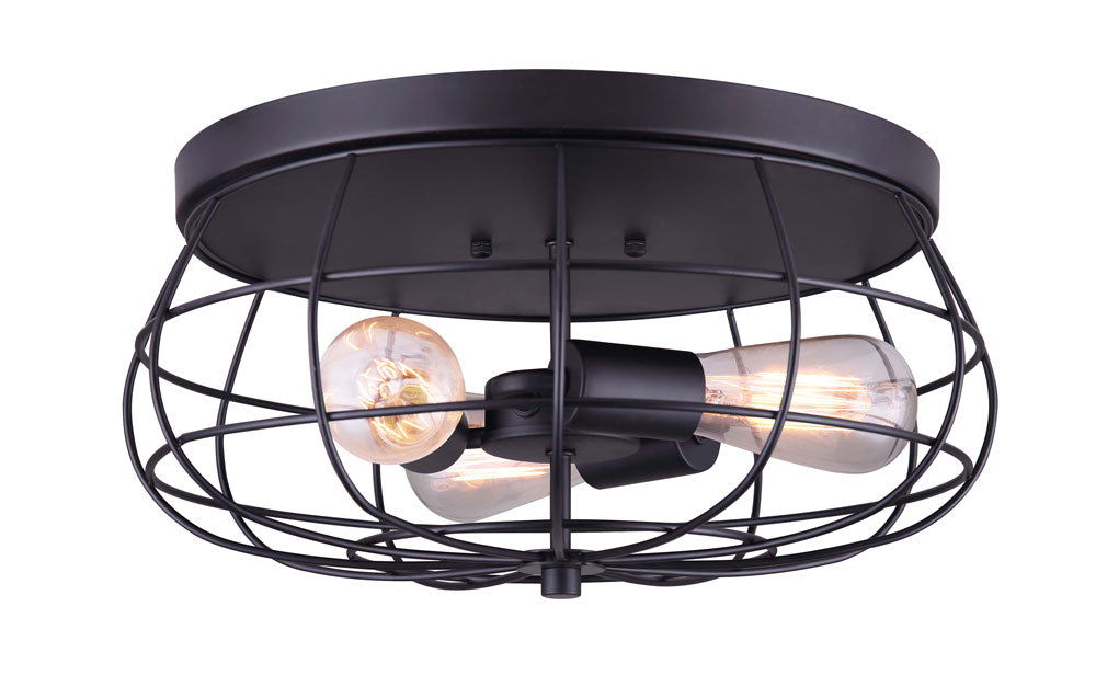 Flora Three Light Flush Mount in Black - available from The Lighting Shoppe, trusted by Canadian homeowners