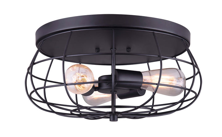 Flora Three Light Flush Mount in Black - available from The Lighting Shoppe, trusted by Canadian homeowners