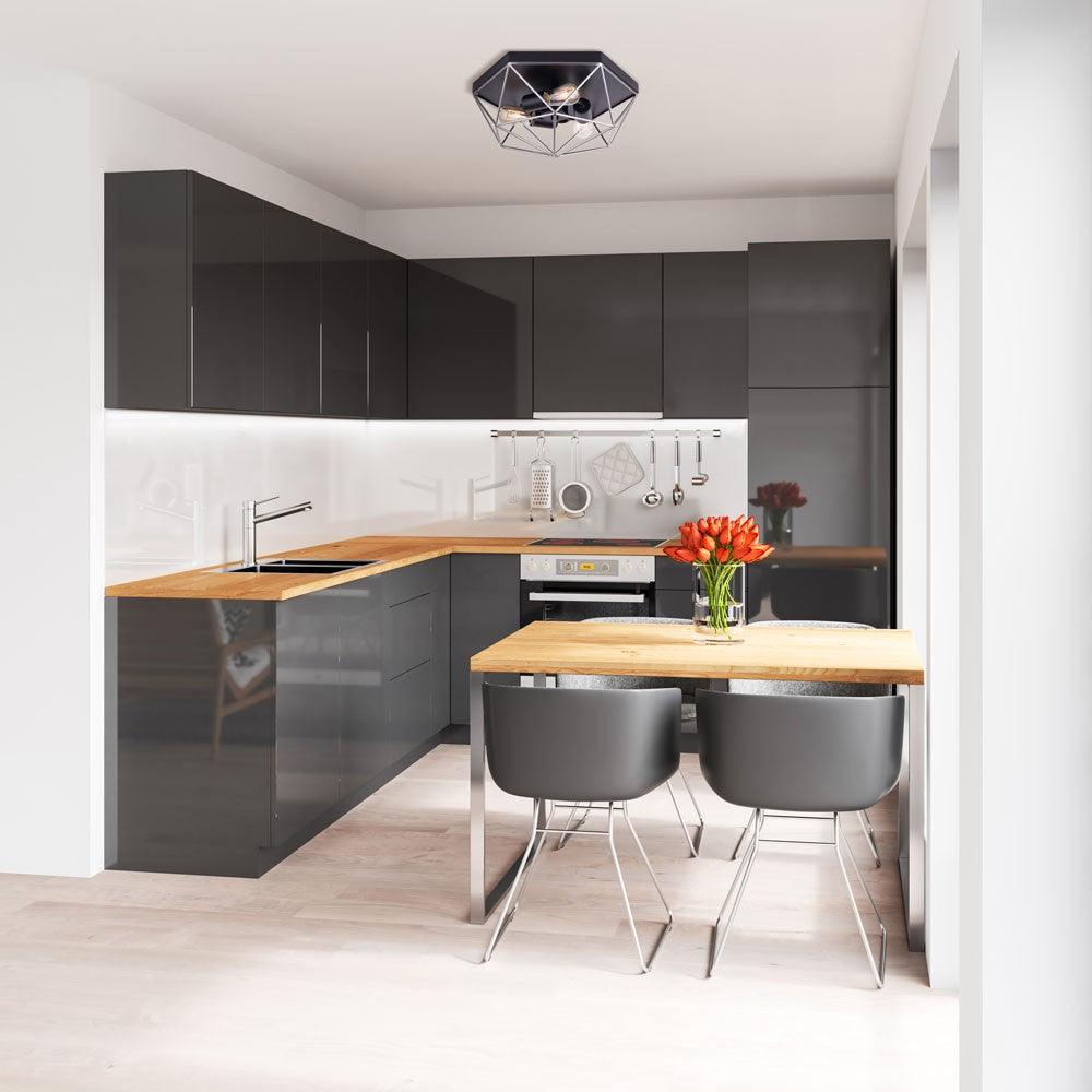 Canarm Canada - IFM676A15BKN - Three Light Flush Mount - Greer - Metal