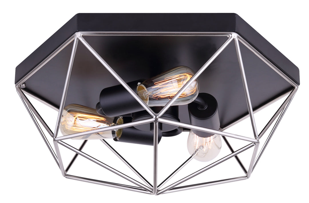 Greer Three Light Flush Mount in Metal - available from The Lighting Shoppe, trusted by Canadian homeowners