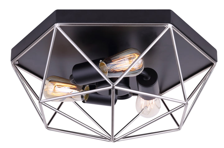 Greer Three Light Flush Mount in Metal - available from The Lighting Shoppe, trusted by Canadian homeowners