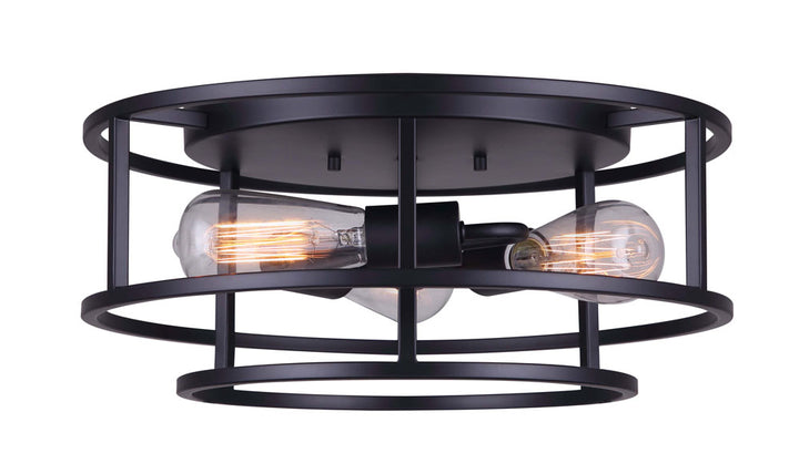 Luca Three Light Flush Mount in Black - available from The Lighting Shoppe, trusted by Canadian homeowners