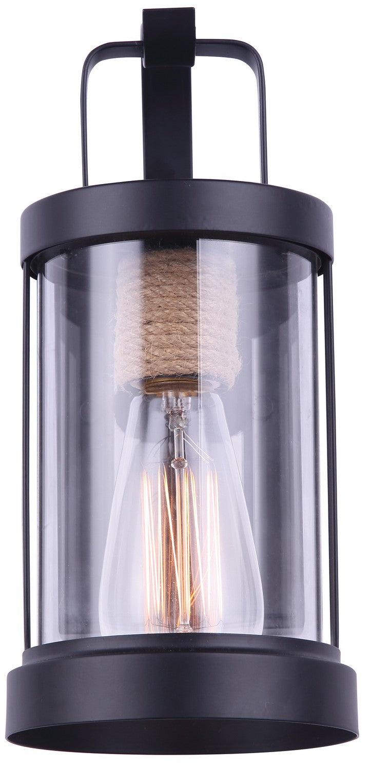 Canarm Canada - IOL457BKR - One Light Outdoor Lantern - Delano - Matte Black And Rope