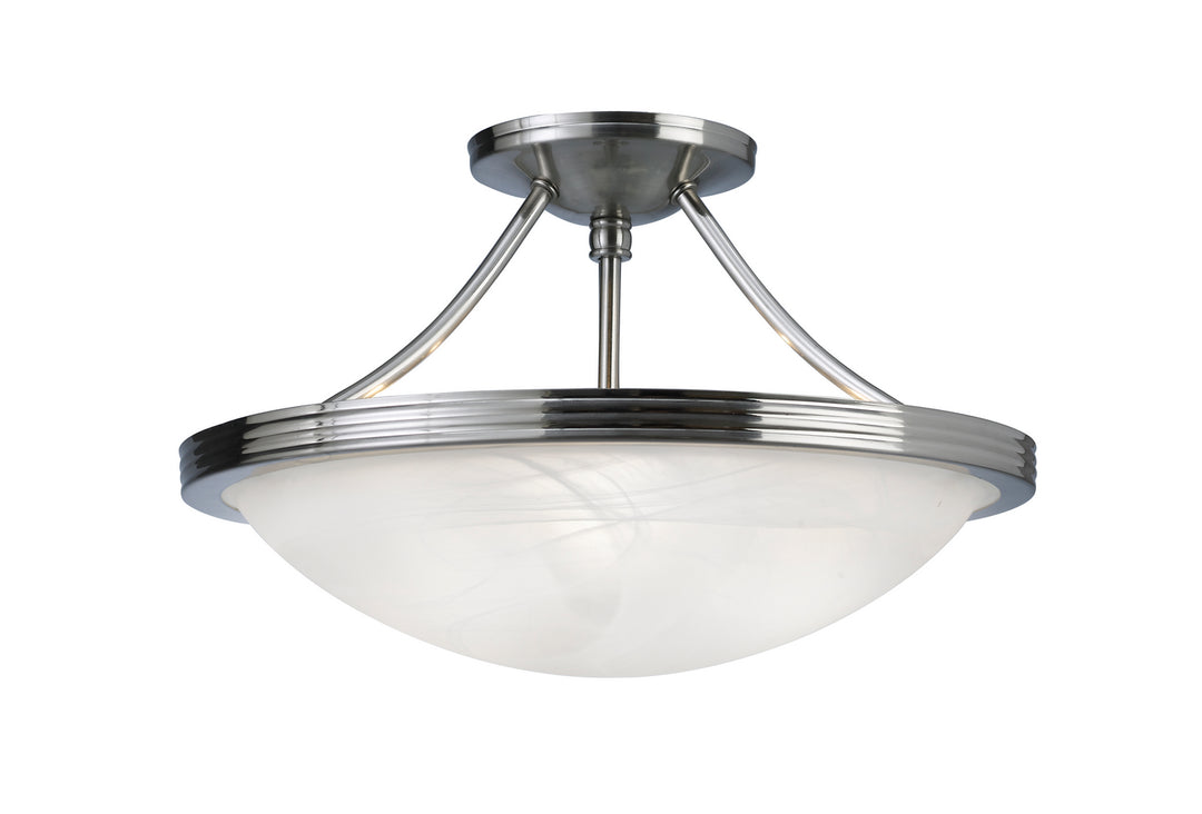 Canarm Canada - ISF41BN - Three Light Semi-Flush Mount - Alabaster - Brushed Nickel
