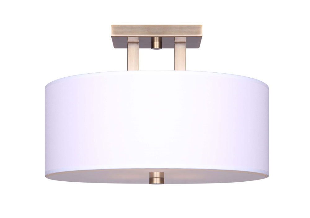 River Three Light Semi Flush Mount in Gold - available from The Lighting Shoppe, trusted by Canadian homeowners