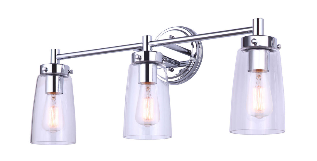 Rory Three Light Vanity in Chrome - available from The Lighting Shoppe, trusted by Canadian homeowners