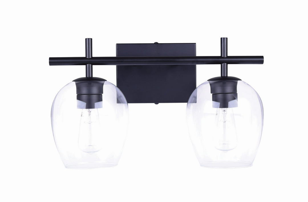 Cain Two Light Vanity in Black - available from The Lighting Shoppe, trusted by Canadian homeowners