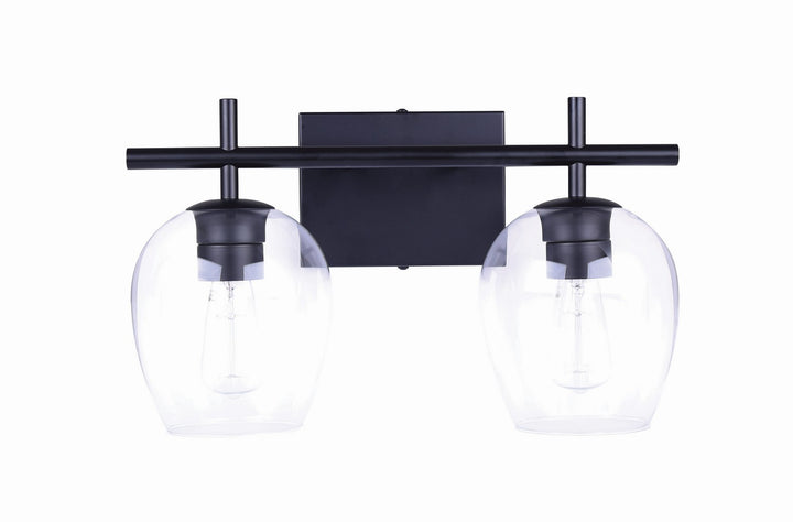 Cain Two Light Vanity in Black - available from The Lighting Shoppe, trusted by Canadian homeowners
