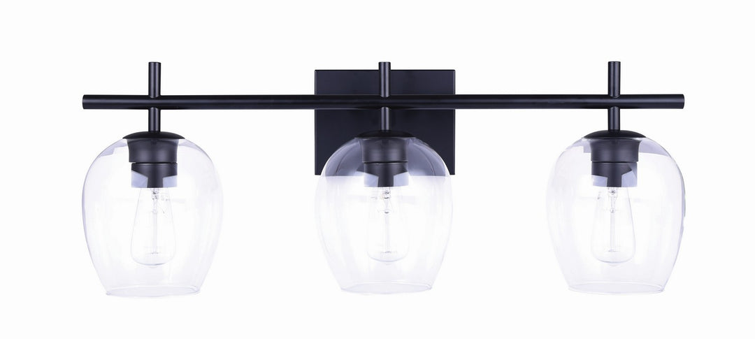 Cain Three Light Vanity in Black - available from The Lighting Shoppe, trusted by Canadian homeowners