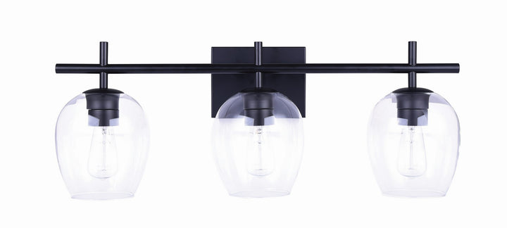 Cain Three Light Vanity in Black - available from The Lighting Shoppe, trusted by Canadian homeowners