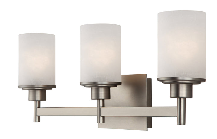 Lyndi Three Light Vanity in Brushed Nickel - available from The Lighting Shoppe, trusted by Canadian homeowners