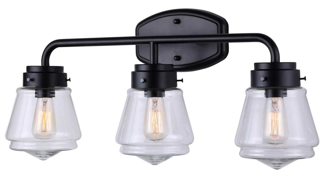 Lochlan Three Light Vanity in Black Canarm Canada