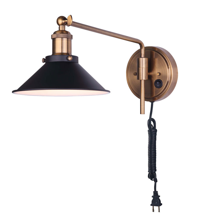 Tally One Light Wall Sconce in Matte Black And Gold - available from The Lighting Shoppe, trusted by Canadian homeowners