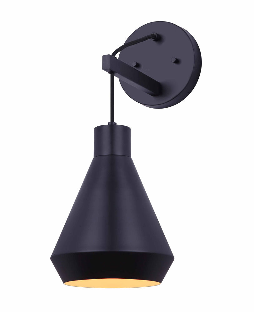 Byck One Light Wall Sconce in Black - available from The Lighting Shoppe, trusted by Canadian homeowners