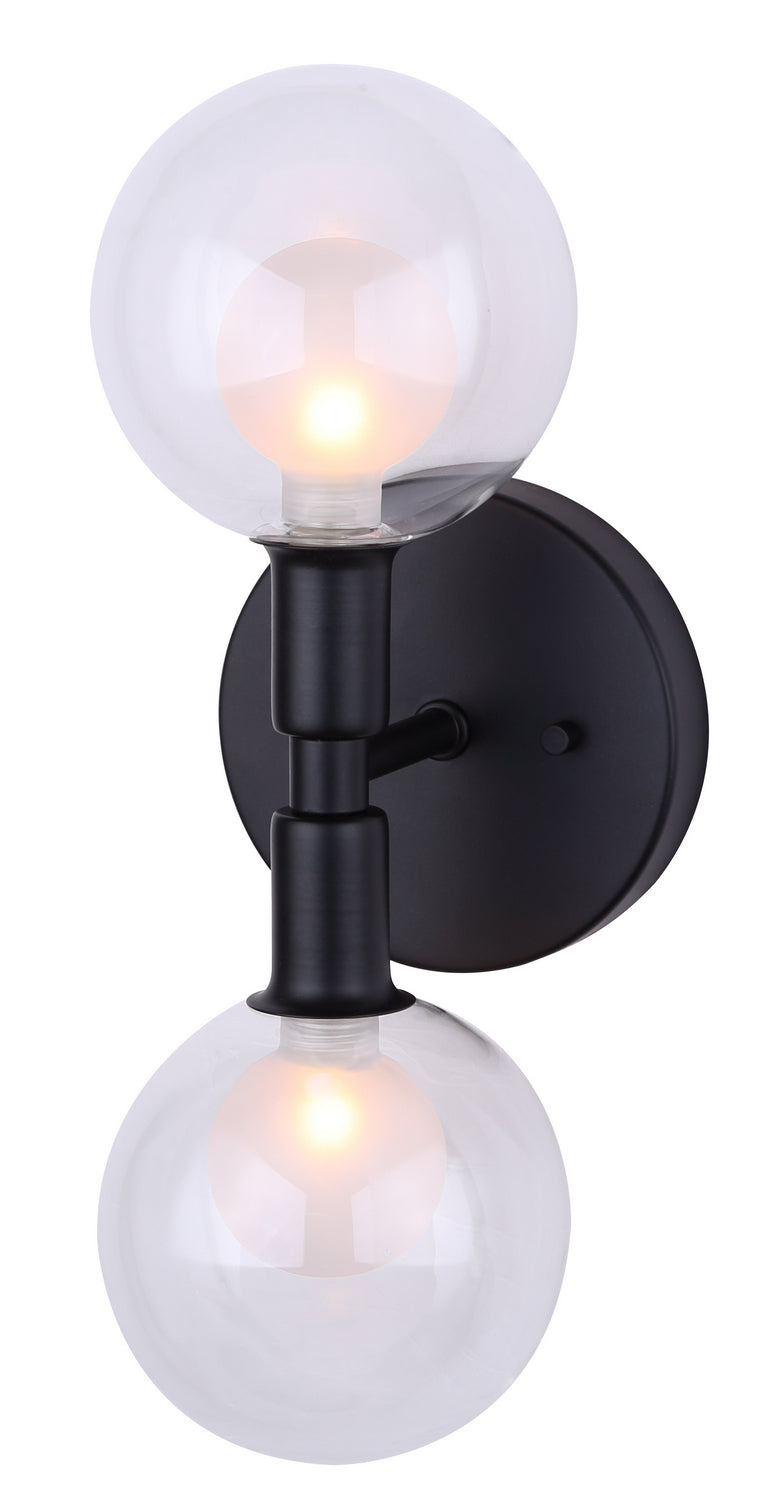 Healey Two Light Wall Sconce in Black - available from The Lighting Shoppe, trusted by Canadian homeowners