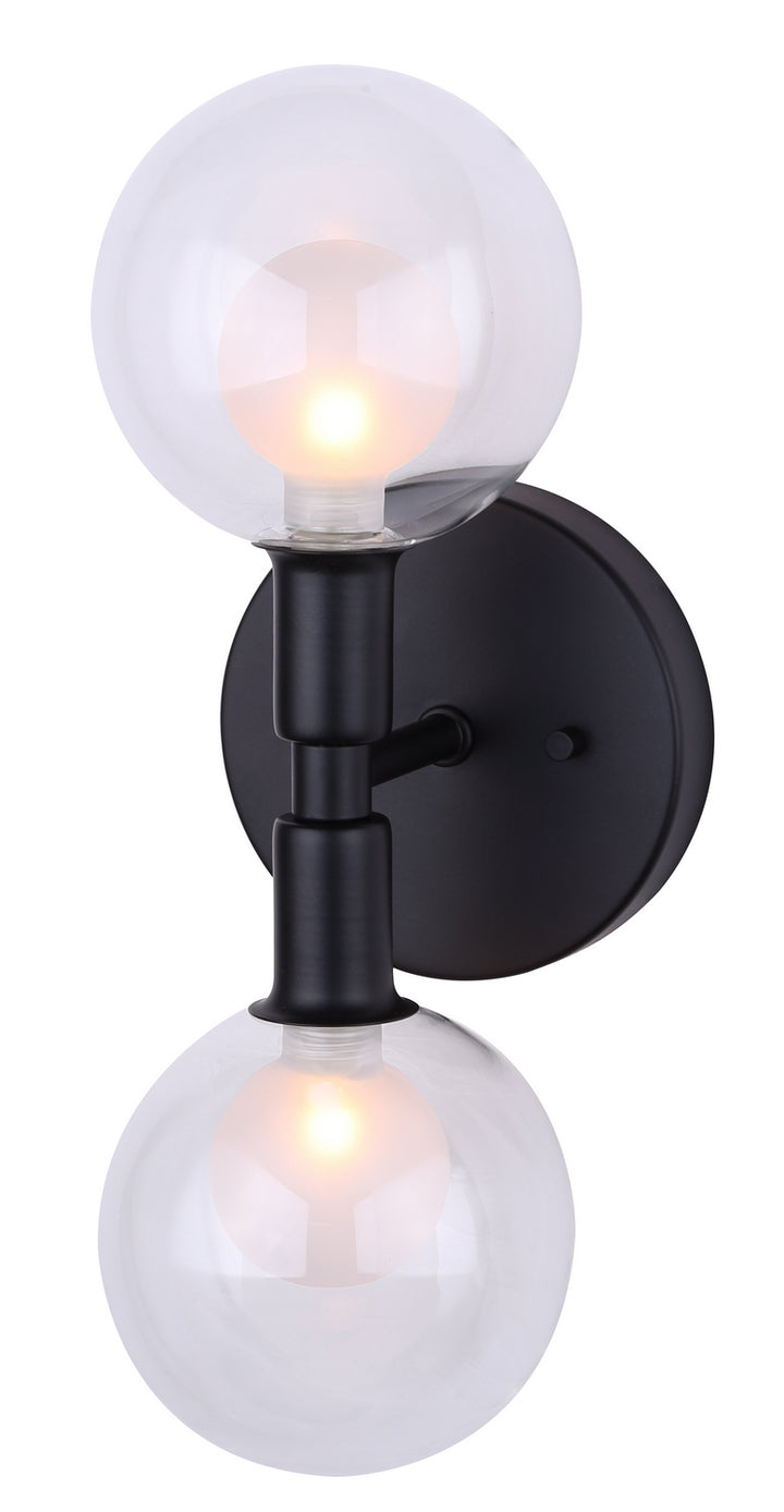 Healey Two Light Wall Sconce in Black - available from The Lighting Shoppe, trusted by Canadian homeowners